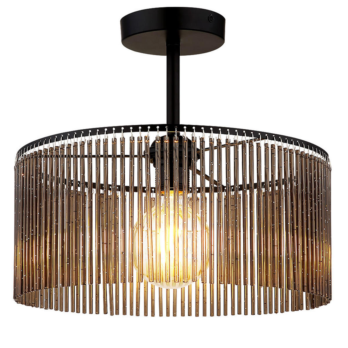 LED DECKENLEUCHTE LEEDS Rauchoptik Grau - Grau, Metall (35/35/32cm) - Nowa