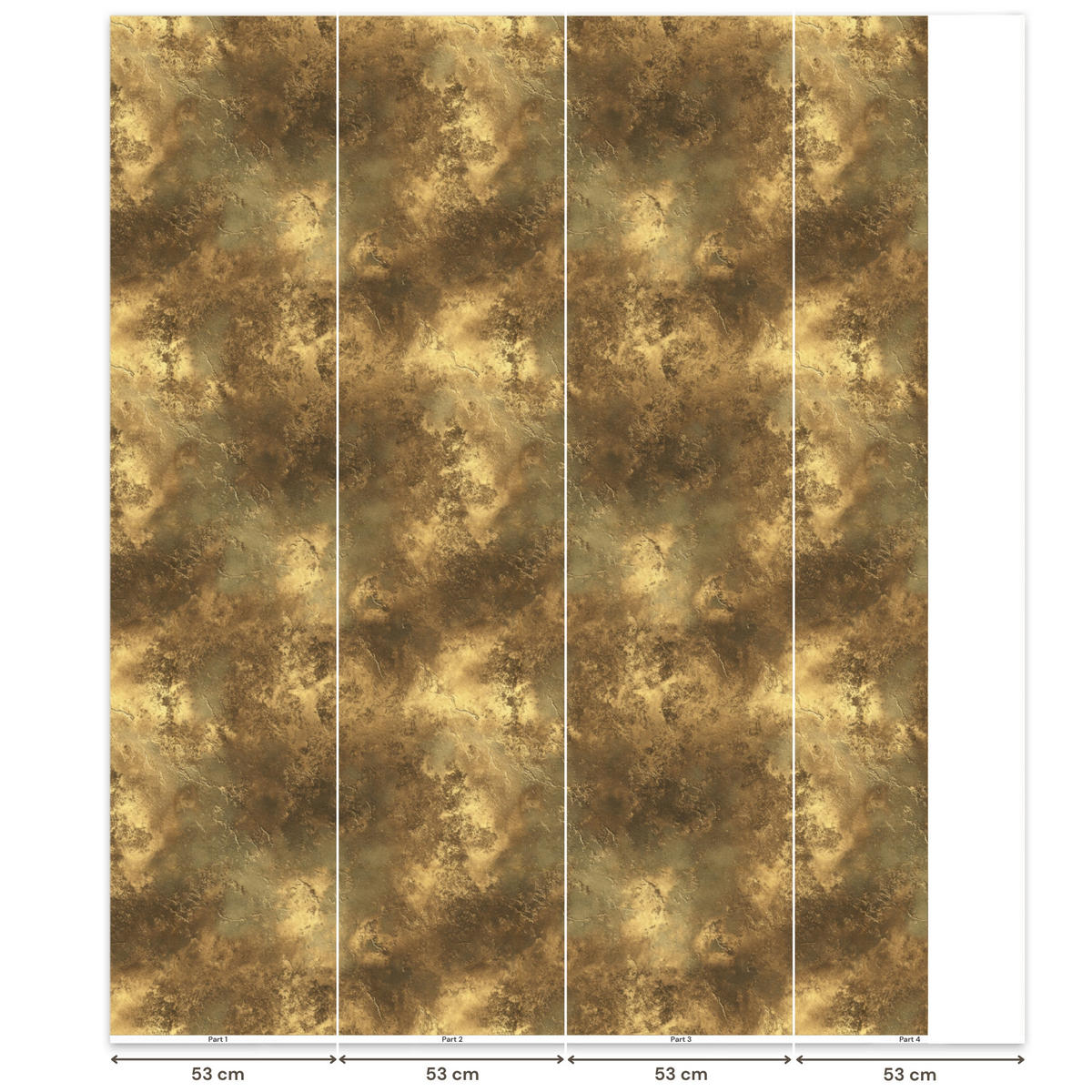 TAPETE - Antik - Metallic-Look - Gold - 200x240 cm - Messingfarben, Papier (200/240cm) - OnlyWow