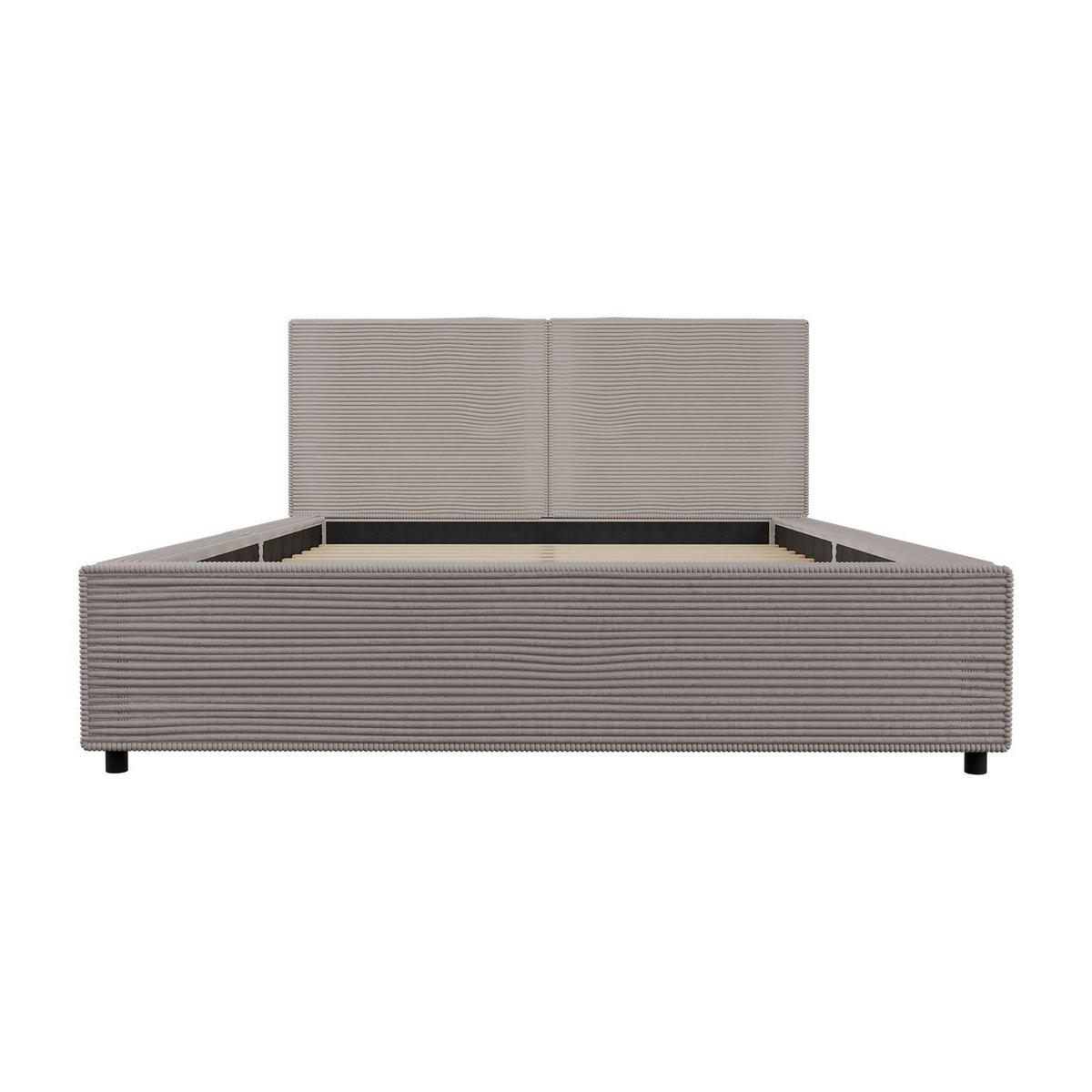 POLSTERBETT Salerno Cord taupe 140x200 cm - Taupe, Textil (140/200cm) - Juskys