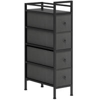KOMMODE 20 cm Schwarz aus Holzwerkstoff mit 4 Schubladen - Schwarz, Holz (43/81.5/20cm) - OKMYHOME
