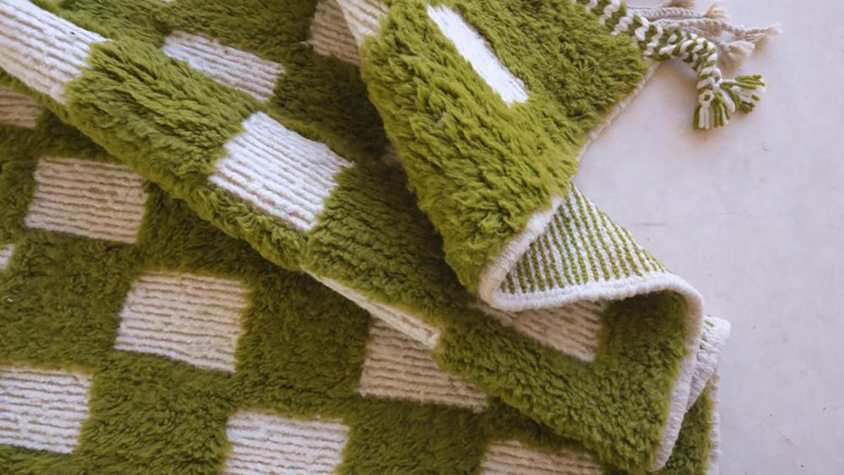 BERBERTEPPICH aus reiner Wolle 184x 288 cm - Grün, Naturmaterialien (184/288cm) - AFK Living