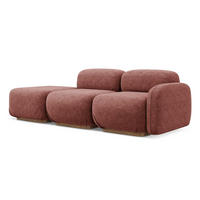 3-SITZER SOFA Links Chenille Stoff Pink - Pink/Hellrosa, Holz/Textil (258/73/95cm) - Makamii