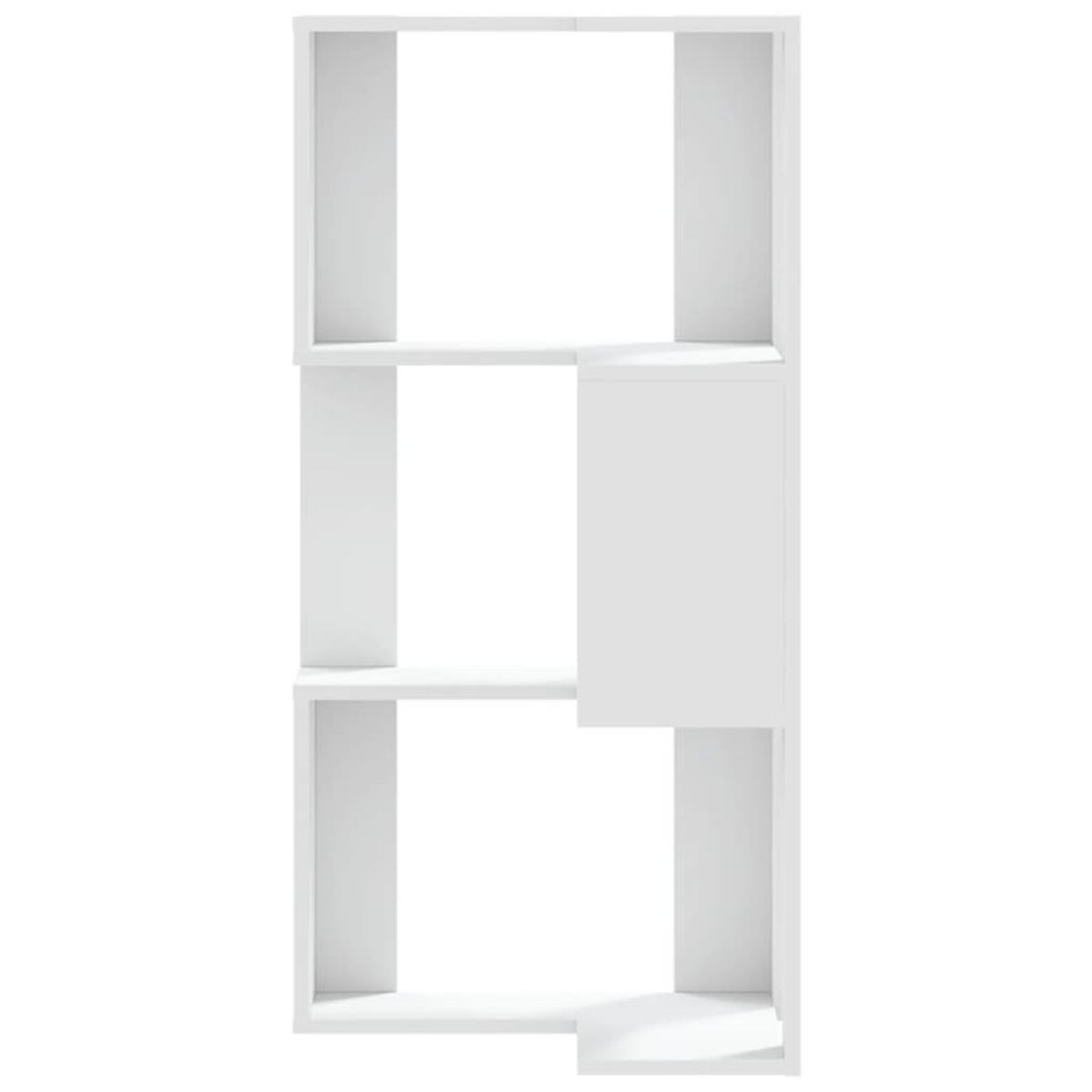 BÜCHERREGAL mit 3 Ebenen für die Ecke 50/50/102 cm aus Holzwerkstoff Weiß - Weiß, Holz (50/102/50cm) - vidaXL