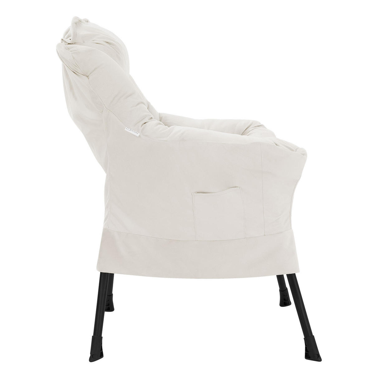 RELAXSESSEL Samt Creme - Creme, Metall (97/95/82cm) - ML-DESIGN