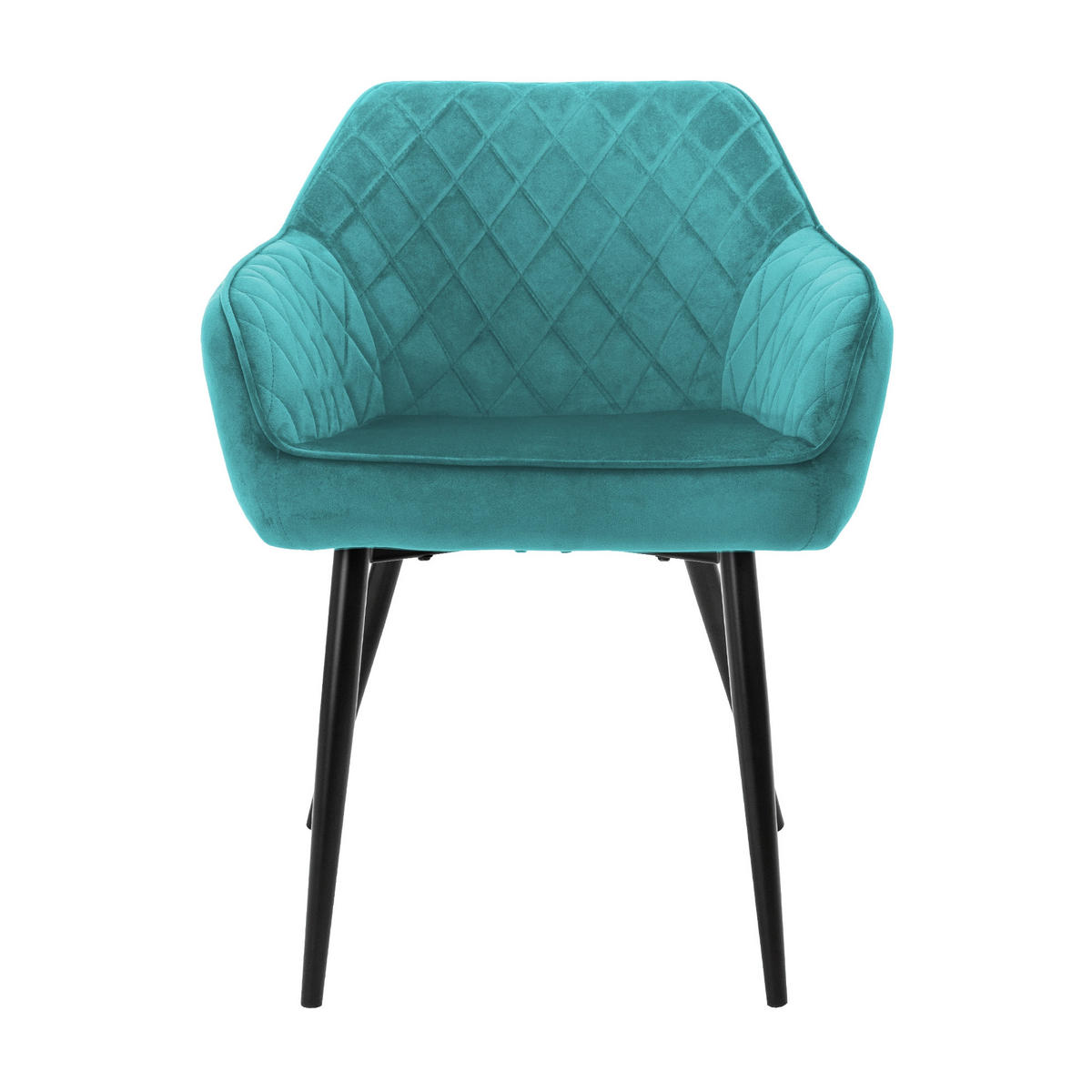 ESSZIMMERSTUHL Samt Türkis 4er Set - Türkis, Textil (63/80/60cm) - ML-DESIGN