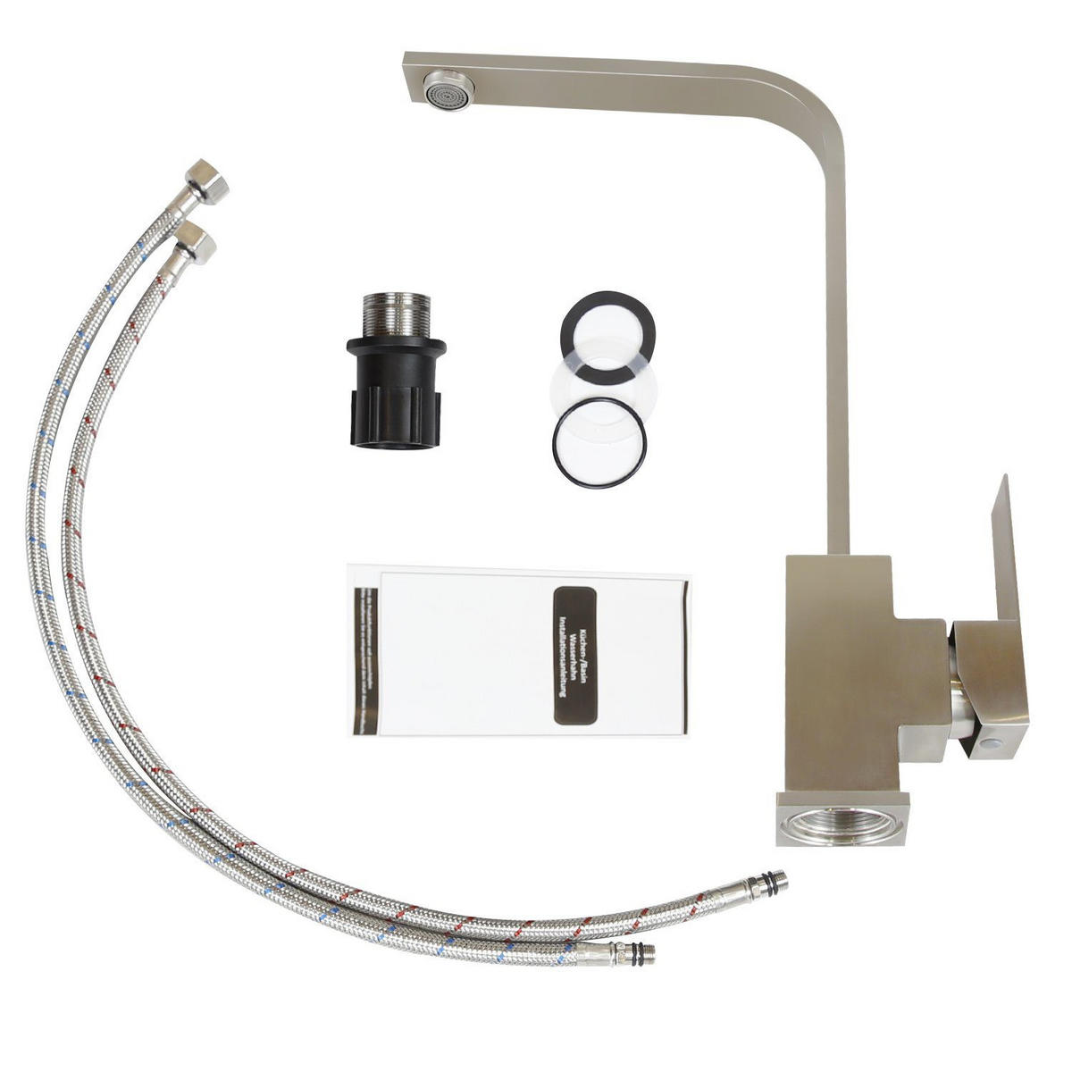 WASCHTISCHARMATUR Wassarg 4.9/35.5/23.2 cm - Silberfarben, Metall (4.9/35.5/23.2cm) - ZMH