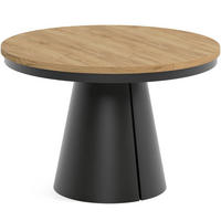 TISCH Schwarz ALMA Ausziehbar 120/196 cm - Eichefarben/Goldfarben, Holzwerkstoff (2/120/76cm) - Sepro Meble