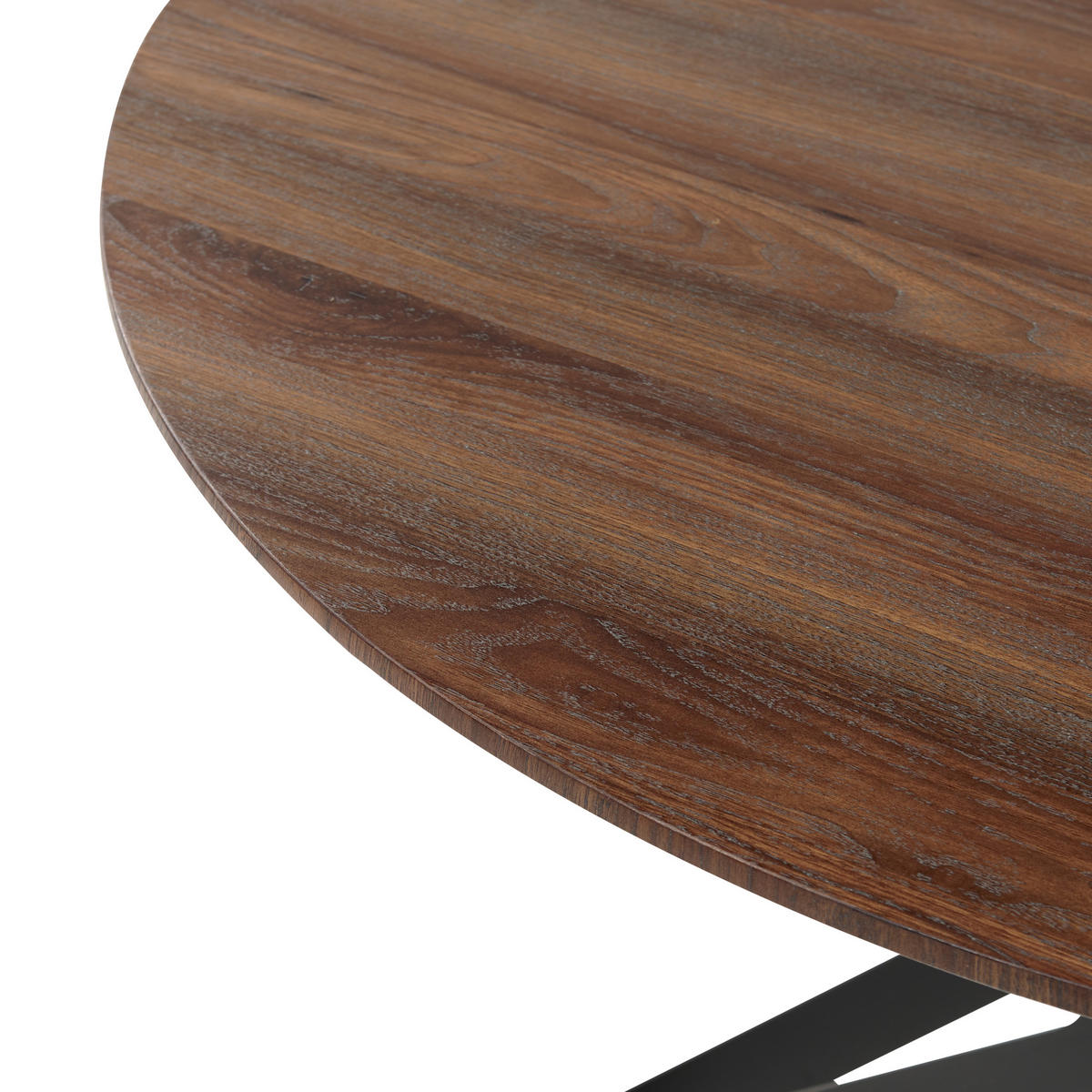 ESSTISCH 120/76 cm Dunkelbraun, Schwarz Rund Alure - Dunkelbraun, Holzwerkstoff (120/120/76cm) - Beliani