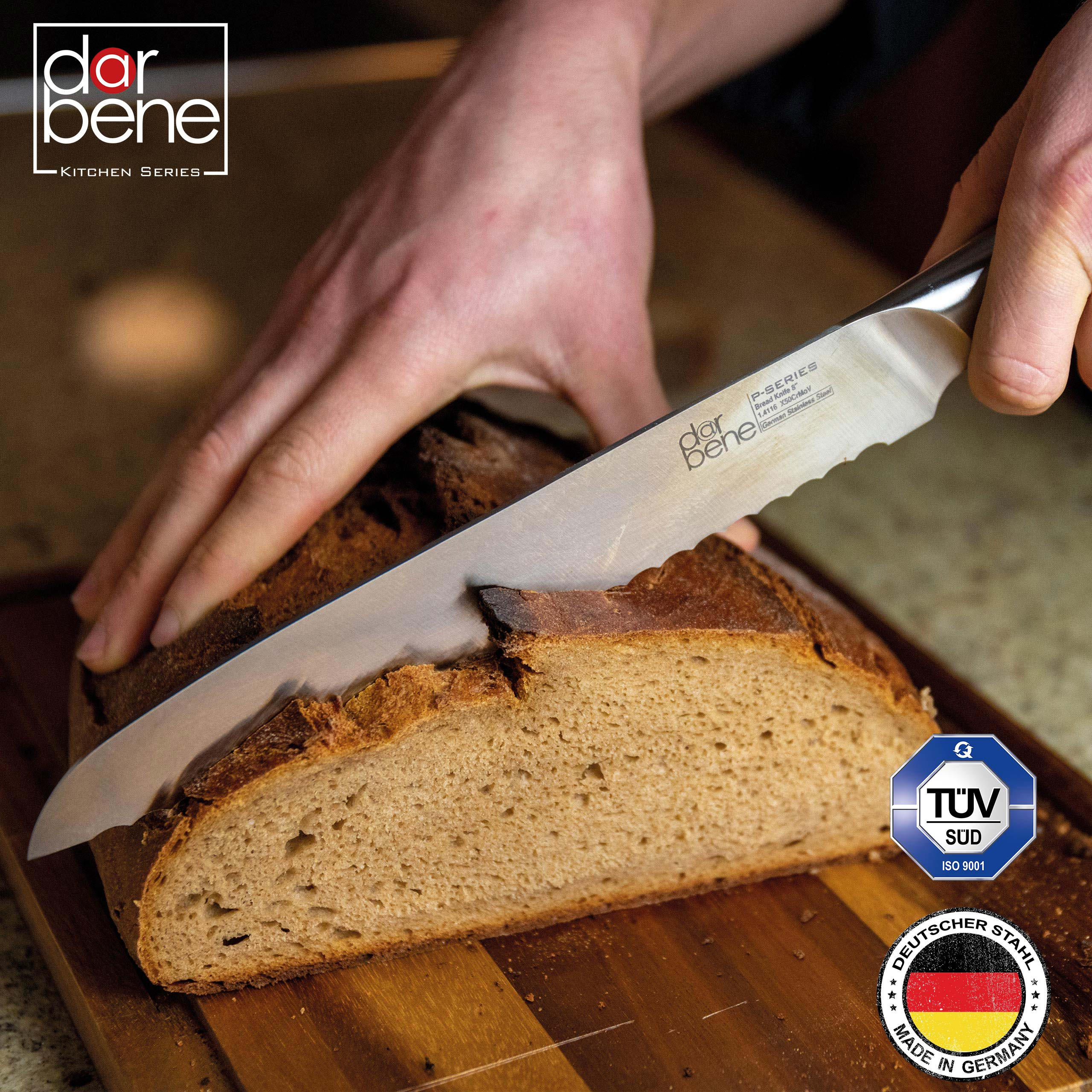 BROTMESSER P-Series Holzgriff 33cm - Alufarben, Metall (33cm) - DarBene