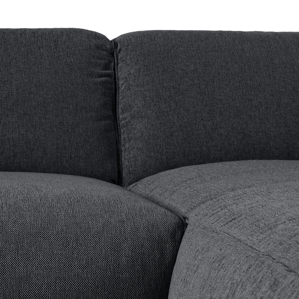3-SITZER ECKSOFA mit Recamiere - Schwarz/Grau, Kunststoff/Textil (295/231cm) - home24