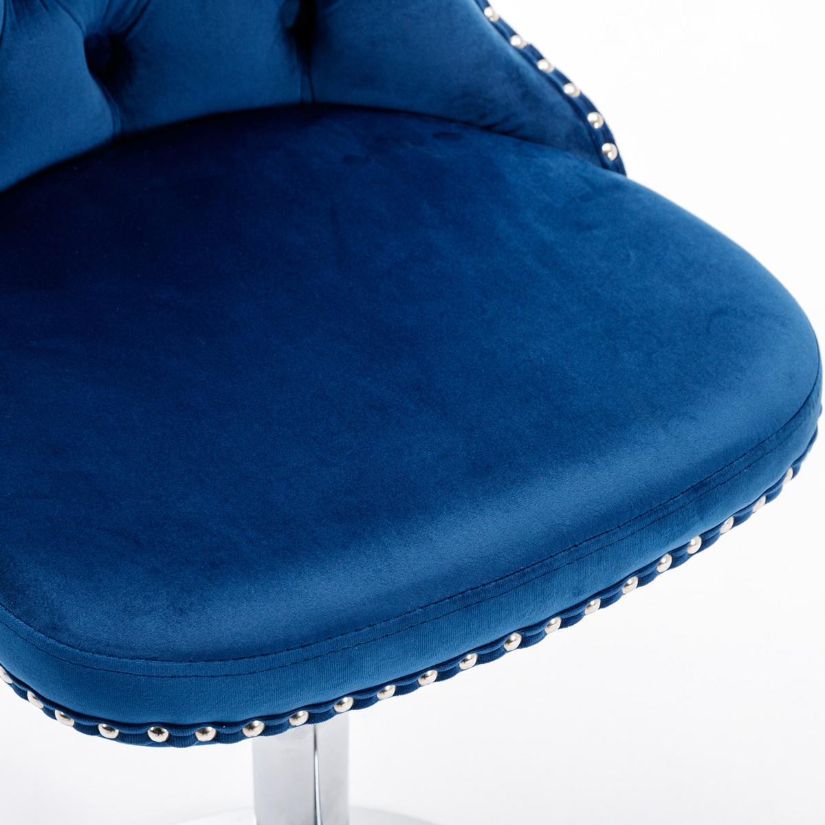 BARHOCKER 2er-Set höhenverstellbar mit Samtbezug, Blau - Blau, Textil (46/115/46cm)