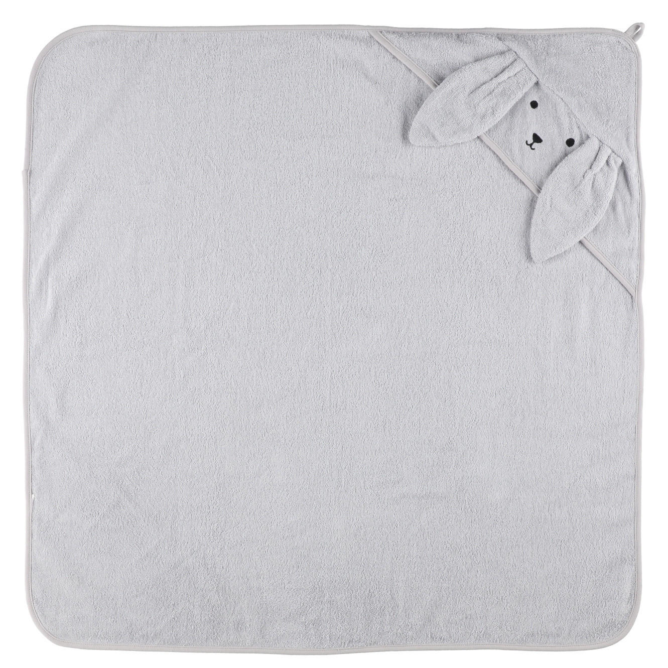 KAPUZENHANDTUCH Bunny 80/80 cm - Grau, Naturmaterialien (80/80cm)