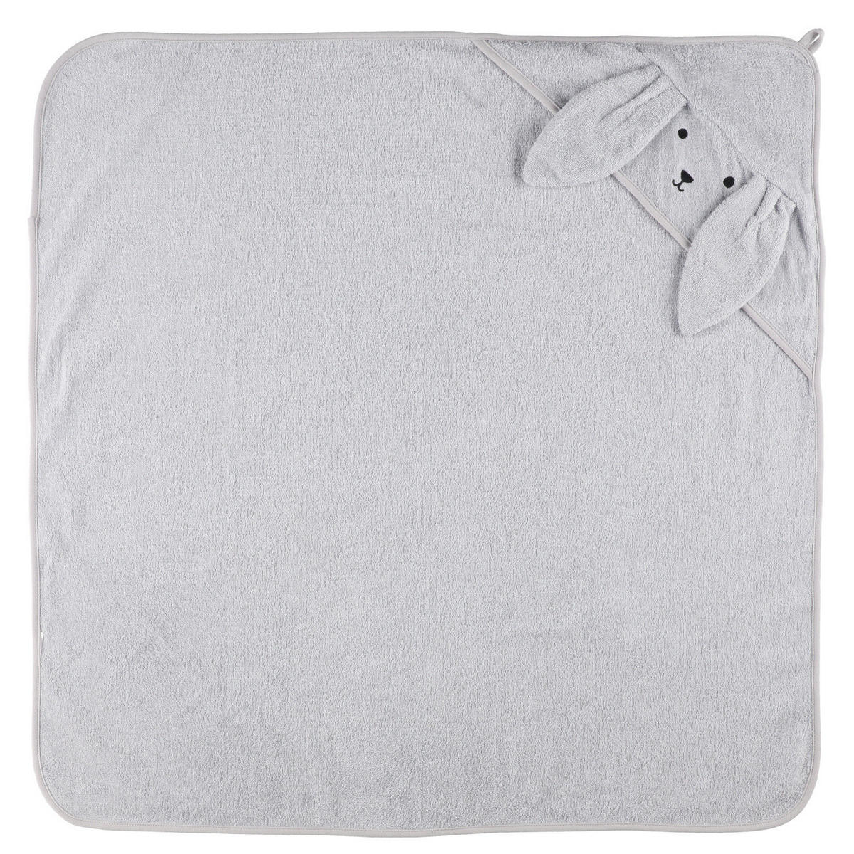 KAPUZENHANDTUCH Bunny 80/80 cm - Grau, Naturmaterialien (80/80cm)
