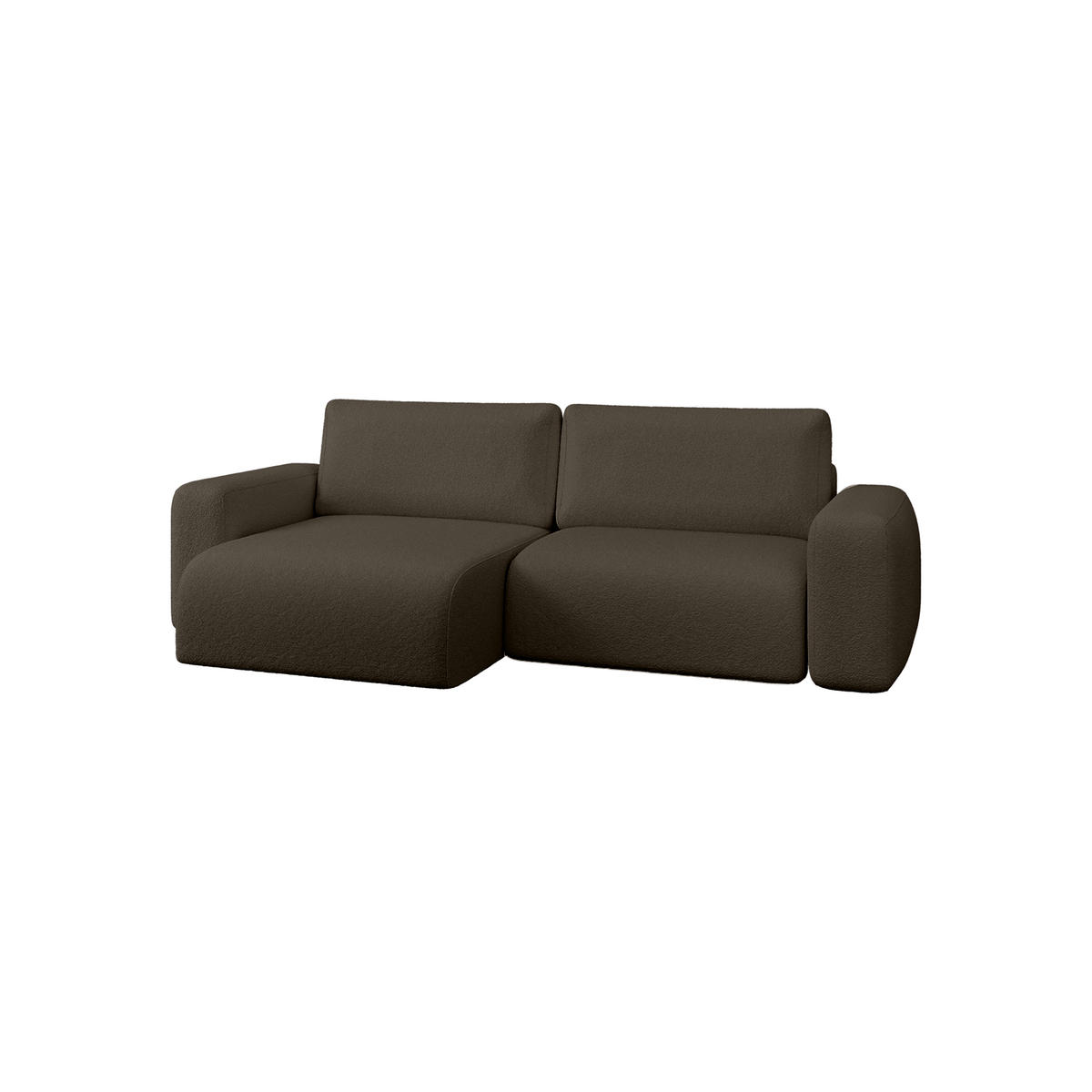 ECKSOFA TALW L MINI mit Schlaffunktion, Dunkelbraun - Dunkelbraun, Textil (257/148cm) - Fedve