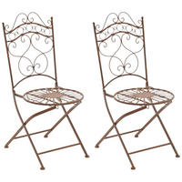 GARTENSTÜHLE Indi - 2er Set - antik braun - Braun, Metall (40/50/92cm) - TPFGarden