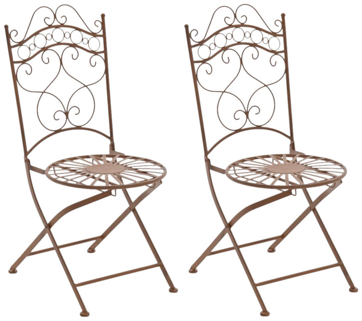 GARTENSTÜHLE Indi - 2er Set - antik braun - Braun, Metall (40/50/92cm) - TPFGarden
