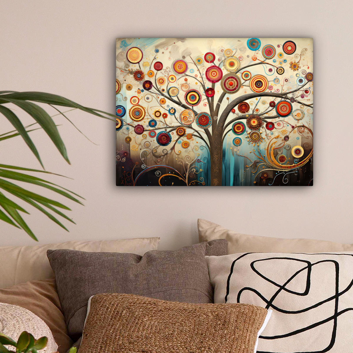 LEINWANDBILD Baum - Baum des Lebens - Farbe 40x30 cm - Braun, Textil (40/30cm) - MuchoWow