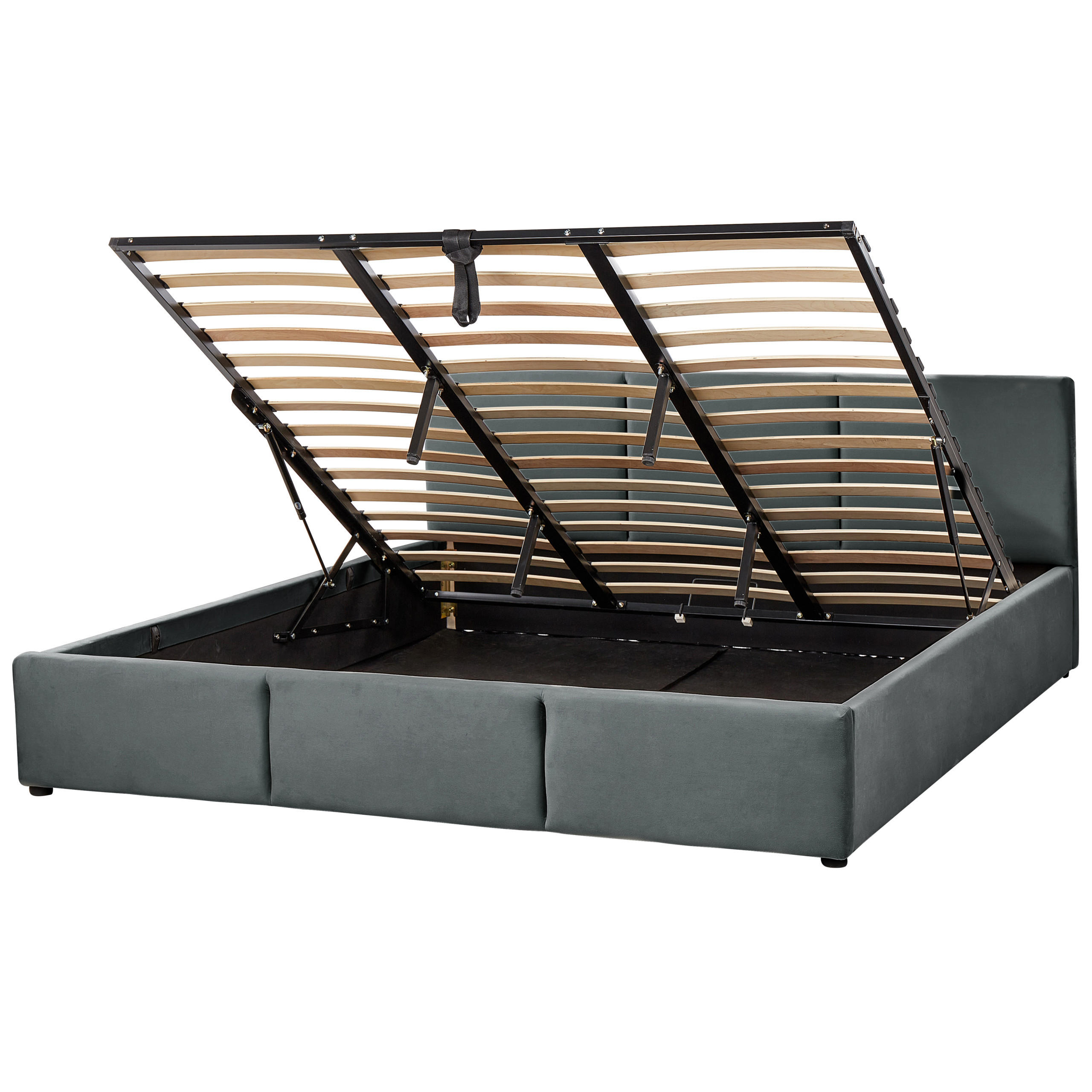 POLSTERBETT 180/200cm Dunkelgrau Bousse - Dunkelgrau, Textil (180/200cm) - Beliani