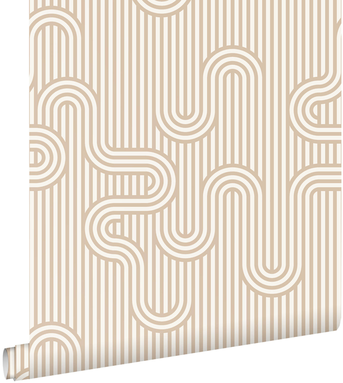 TAPETE grafische Linien 50 x 900 cm - Beige, Papier (50/900cm) - ESTAhome