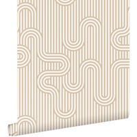 TAPETE grafische Linien 50 x 900 cm - Beige, Papier (50/900cm) - ESTAhome