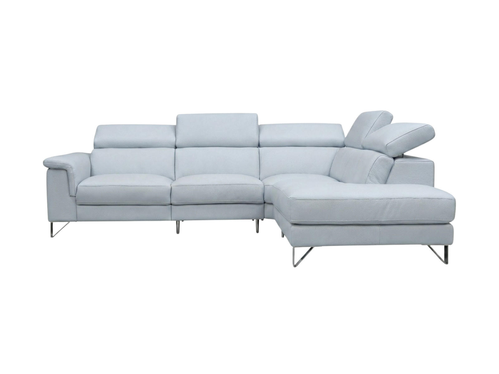 ECKSOFA Antares Echtleder Weiß - Weiß, Leder/Metall (276/224cm)