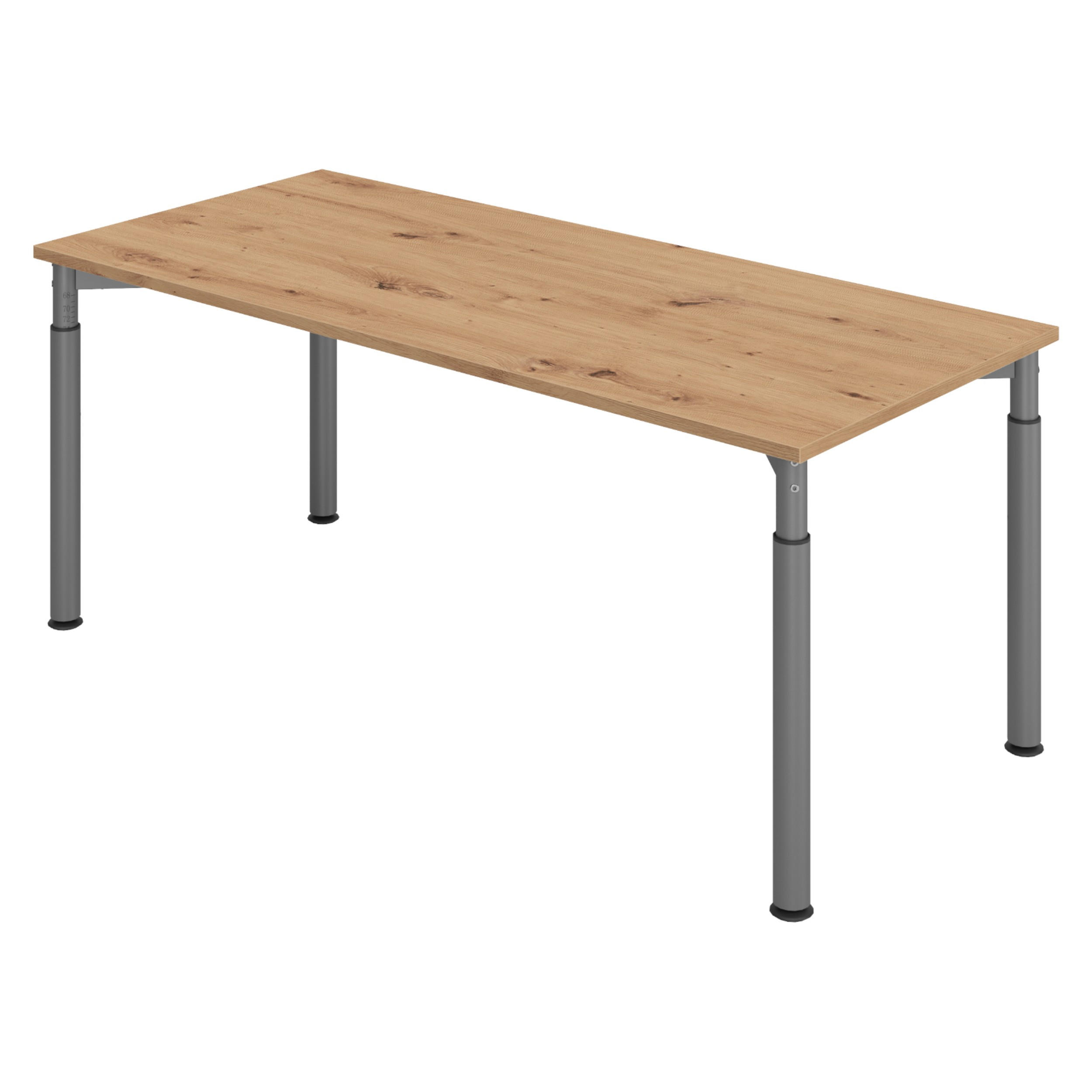 SCHREIBTISCH Serie-Y 80/180/74 cm in Wildeiche/Graphitfarben - Wildeiche/Graphitfarben, Holzwerkstoff (80/180/74cm) - bümö