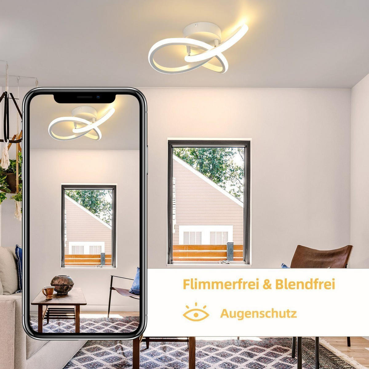 LED-DECKENLEUCHTE Luce 24/24/12cm - Weiß, Metall (24/24/12cm) - Nettlife