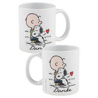 KAFFEEBECHER The Peanuts Snoopy Danke Charlie Brown Weiß 320 ml - Weiß, Keramik (0.32L) - United Labels