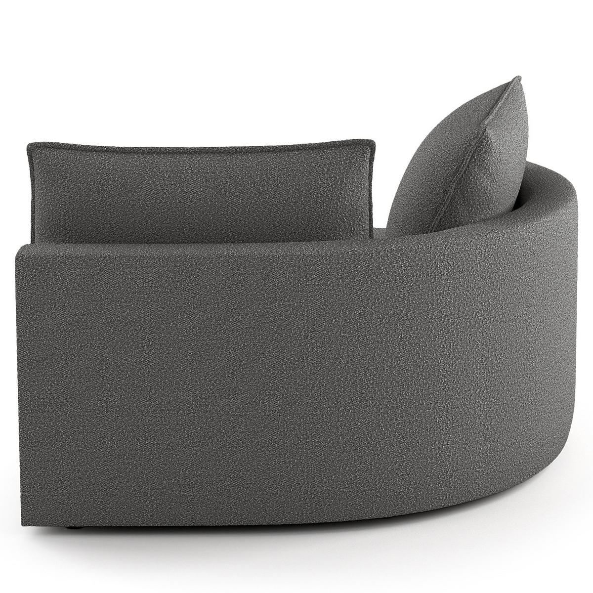 OTTOMANE - modular - Schwarz/Grau, Kunststoff/Textil (126/82/154cm) - home24