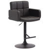 BARHOCKER Lausanne, Gestell schwarz, Kunstleder Braun - Schwarz/Braun, Kunststoff/Textil (60/100/56cm) - TPFLiving