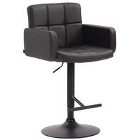 BARHOCKER Lausanne, Gestell schwarz, Kunstleder Braun - Schwarz/Braun, Kunststoff/Textil (60/100/56cm) - TPFLiving