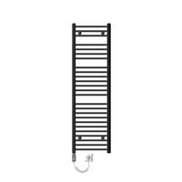 BADHEIZKÖRPER elektrisch Sahara 400x1500 mm Anthrazit gebogen mit Heizstab 900W - Anthrazit, Metall (3/150/40cm) - LuxeBath