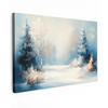 LEINWANDBILD Wald - Winter - Natur - Abstrakt - Schnee Deko Schlafzimmer 30x20 cm - Weiß, Textil (30/20cm) - MuchoWow