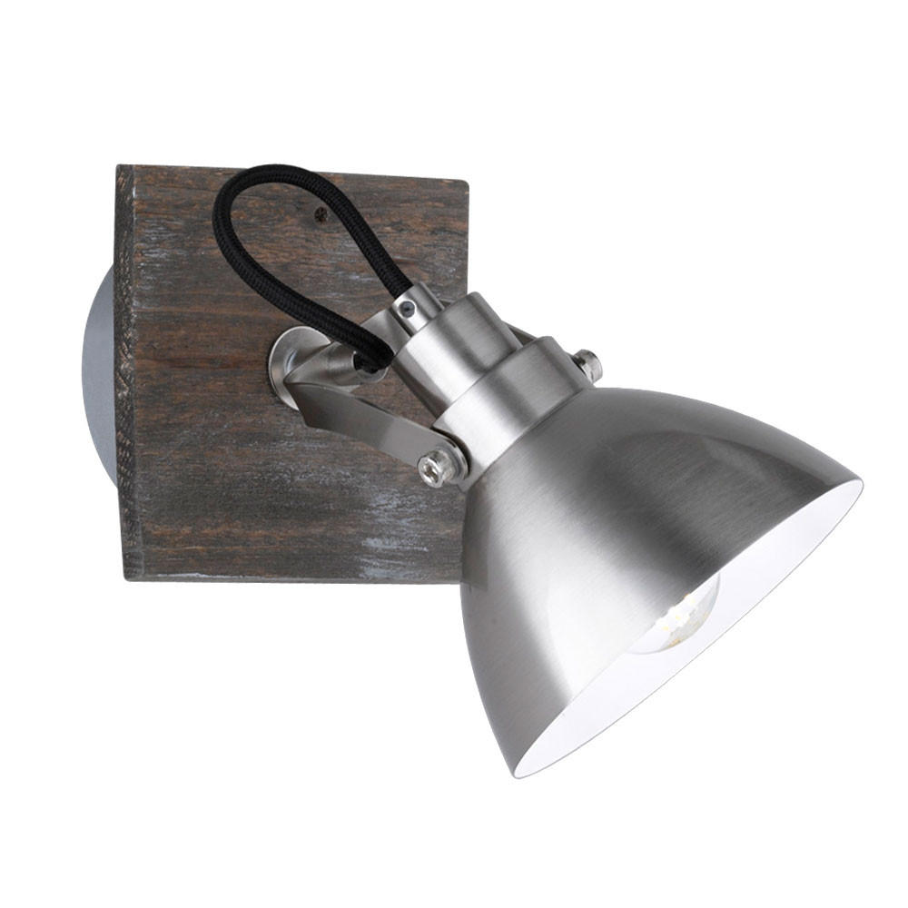 WANDLEUCHTE TIMBER Silber matt - Silberfarben, Holz (15/21.5/12.5cm)