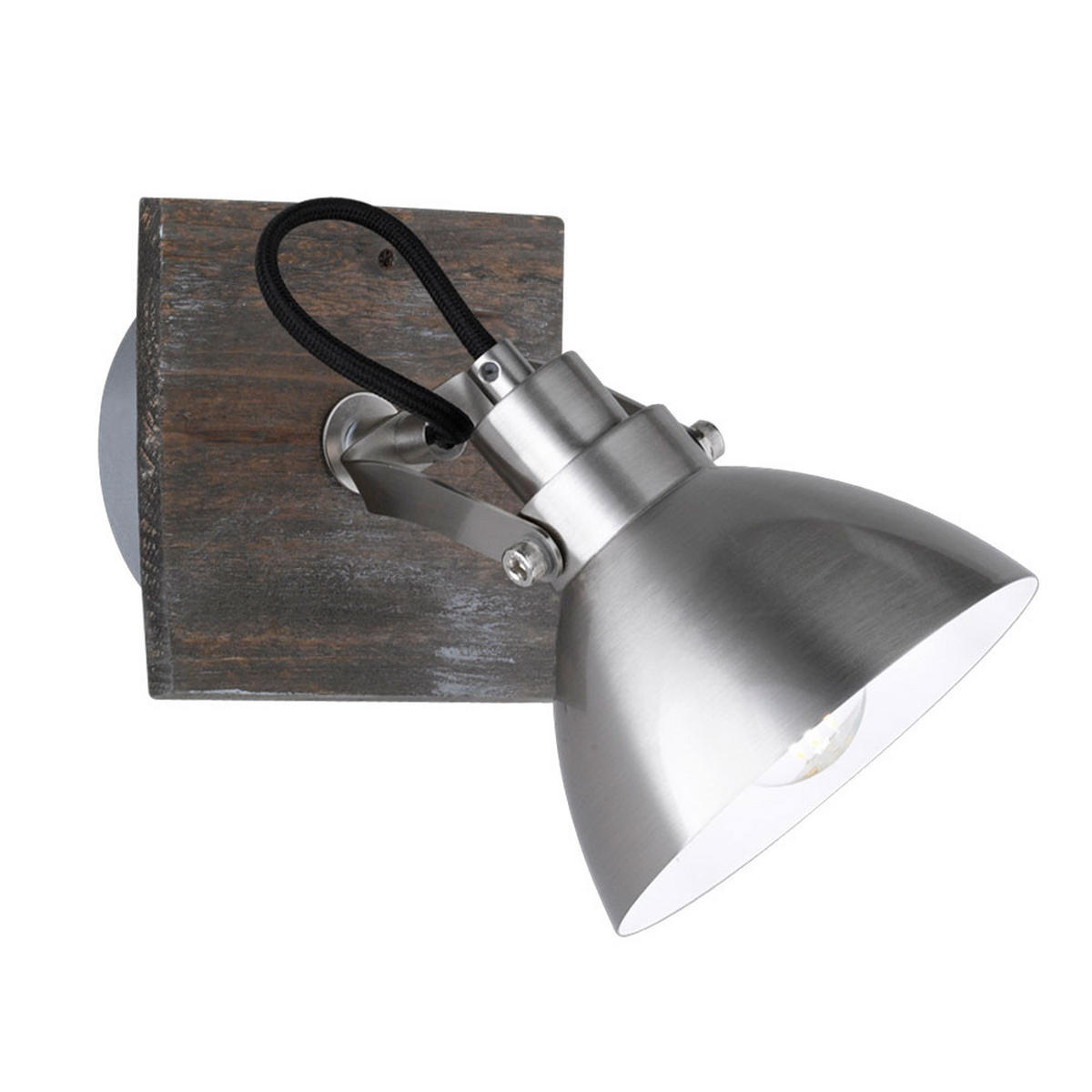 WANDLEUCHTE TIMBER Silber matt - Silberfarben, Holz (15/21.5/12.5cm)