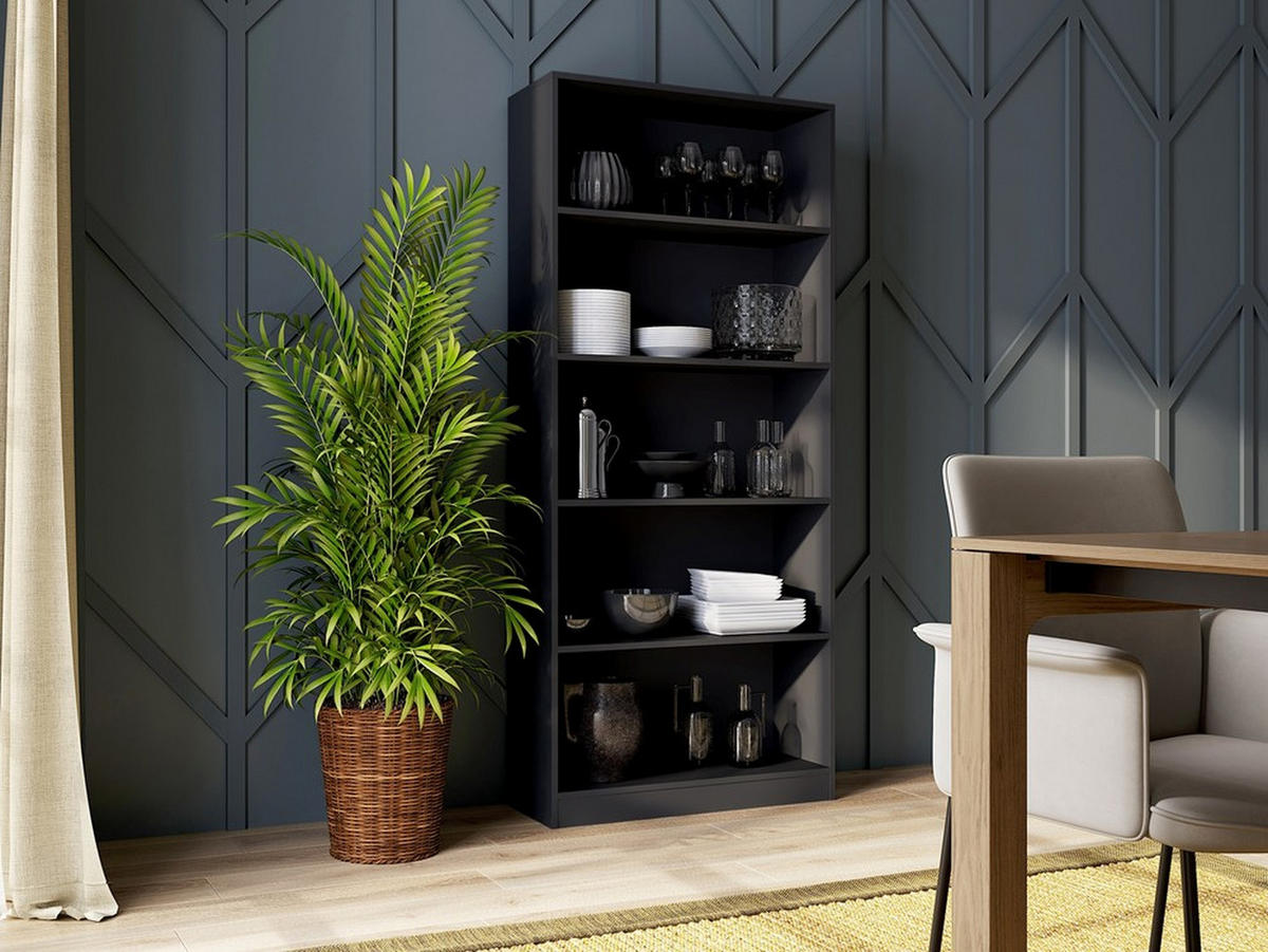 BÜCHERREGAL Schwarz 80/182/30 - Schwarz, Holzwerkstoff (80/182/30cm) - RAUMHIRSCH FURNITURE