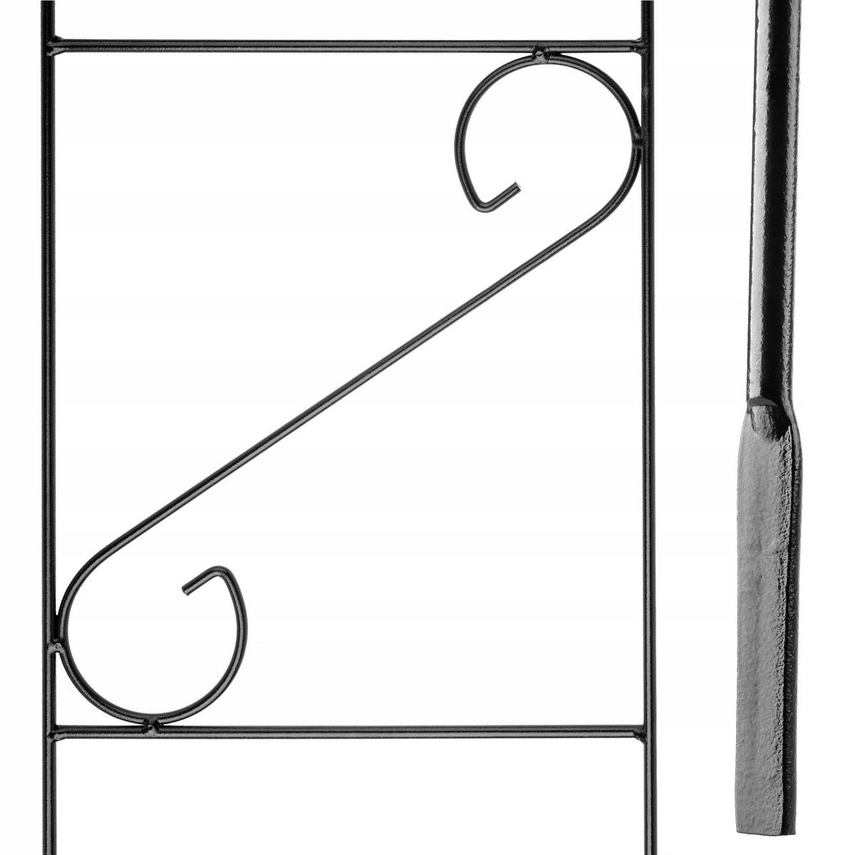BLUMENGITTER, 26 x 211 cm, Schwarz - Schwarz, Metall (26/211cm) - KADAX