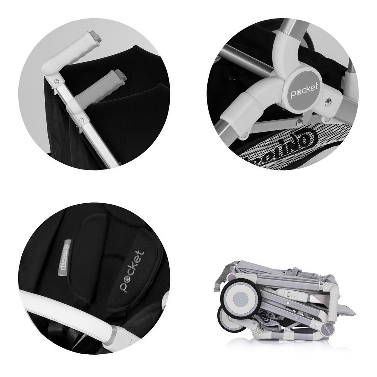 KINDERWAGEN Buggy Pocket grau klappbar Korb Frontbügel Sonnendach bis 22 kg - Grau, Metall (49/47/103cm) - Chipolino