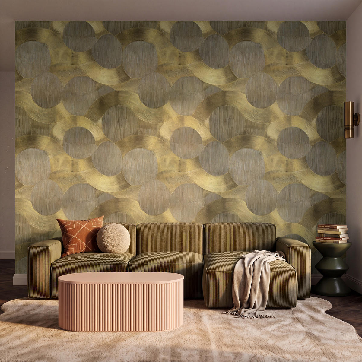 TAPETE - Modern - Geometrisch - Gold - 300x240 cm - Goldfarben, Papier (300/240cm) - OnlyWow