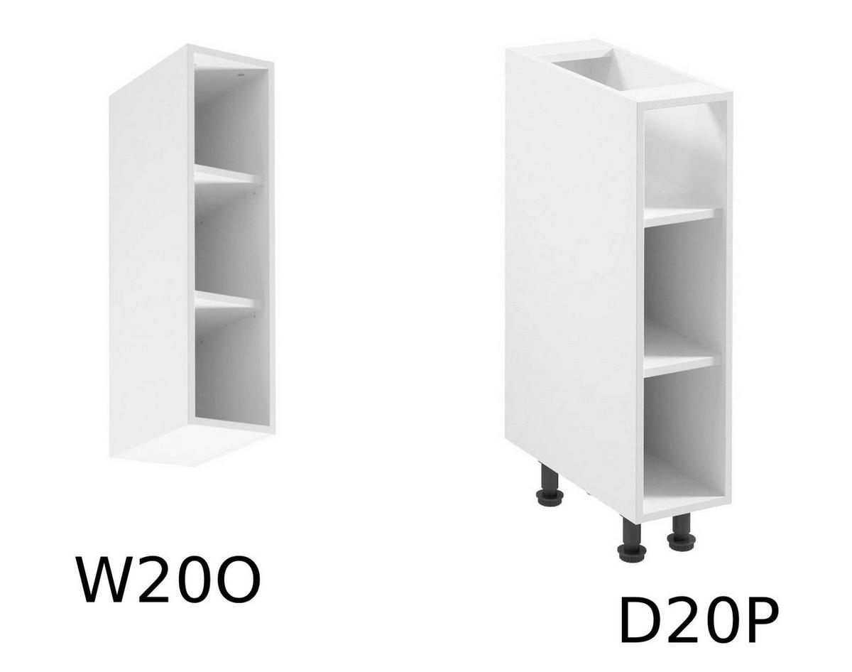 KÜCHENZEILE 340 cm - Aspen KA12-M340- in Weiß/Hochglanz - Weiß Hochglanz, Holz (340/212/58cm)