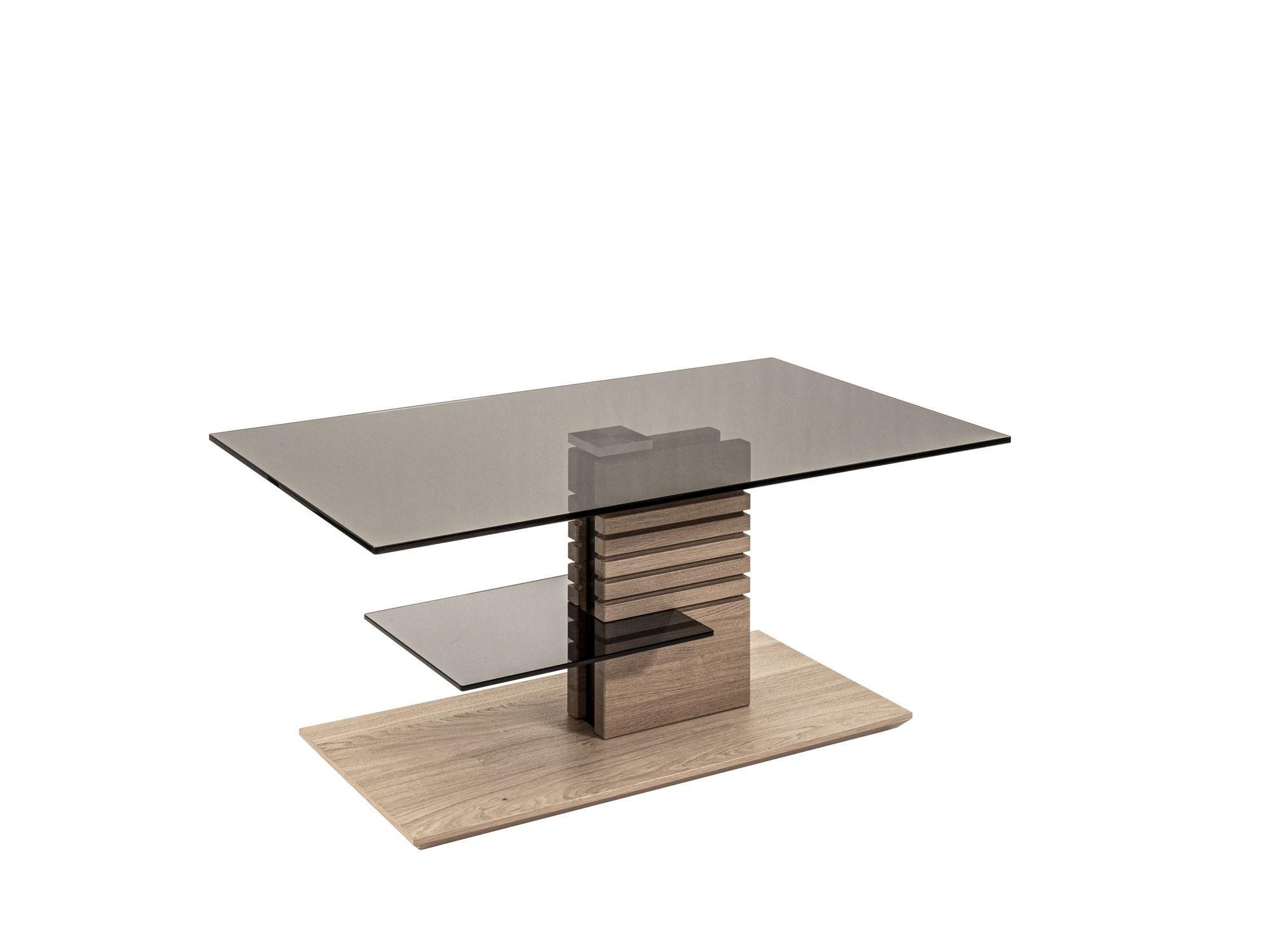 COUCHTISCH Celka 100x60x47 höhenverstellbar Wildeiche/Parsol - Braun, Glas (100/60/47cm) - 58aufmkessel