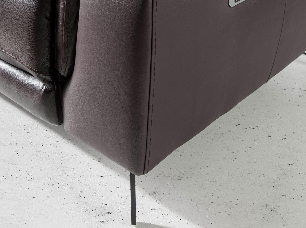 SOFA Relaxsofa mit 3 Sitzen aus schokoladenbraunem Leder 215/103/99 cm - Braun, Leder (215/99/103cm) - ANGEL CERDA