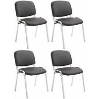 BESUCHERSTUHL 4er Set Lederlook braun - Braun, Textil/Metall (54/79/48cm) - CLP