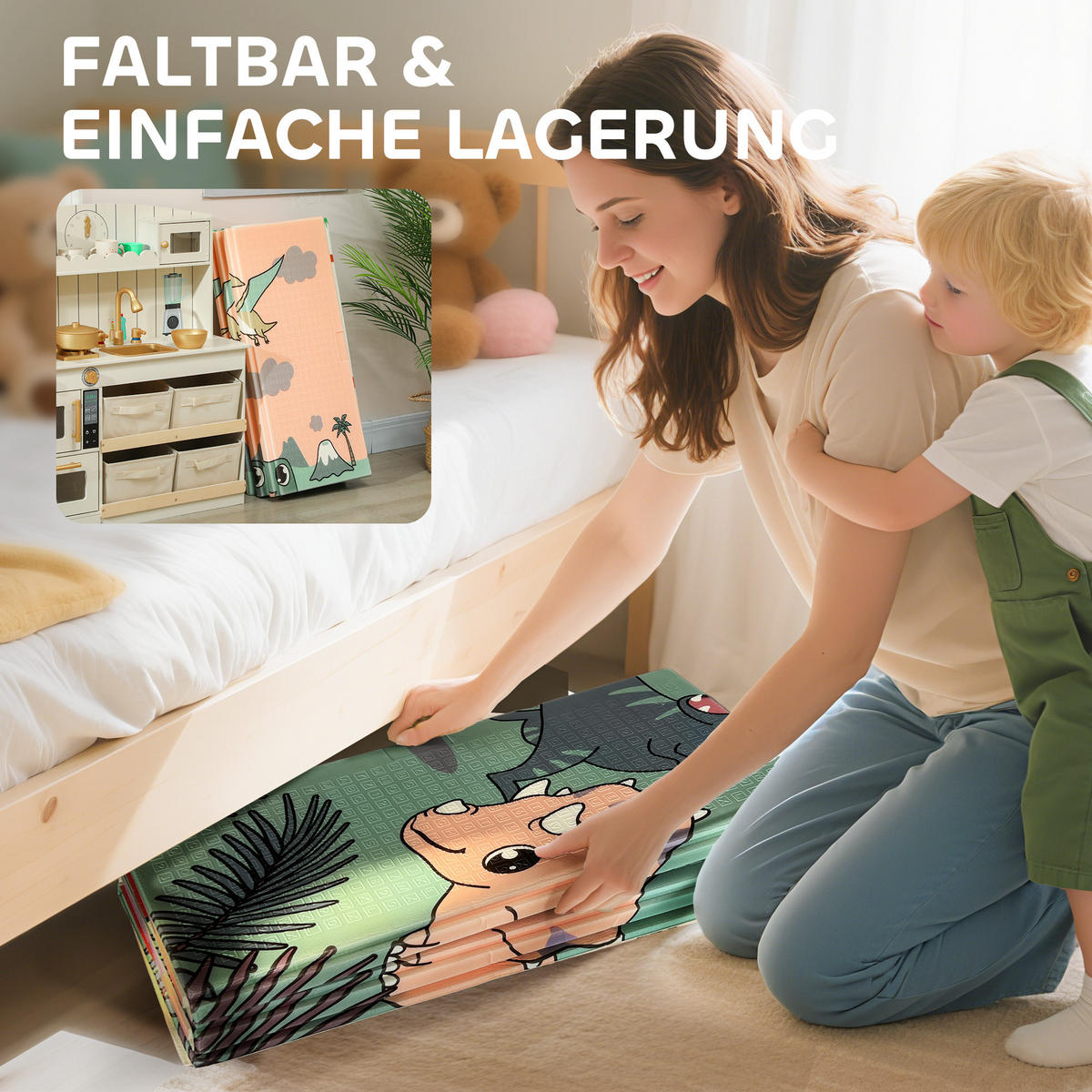 SPIELMATTE DE-10807 doppelseitig & faltbar Mehrfarbig - Multicolor, Kunststoff (176/196cm) - ComfortXL