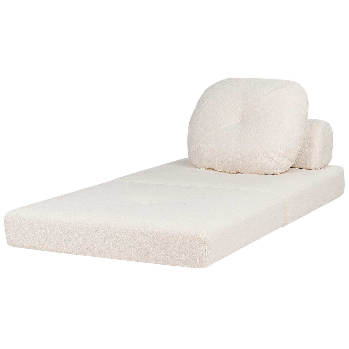 1-SITZER BODENSOFA Bouclé weiß mit Schlaffunktion Olden - Weiß, Textil (81/54/91cm) - Beliani