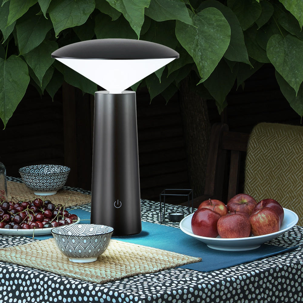 LED TISCHLEUCHTE Schwarz Metall - Schwarz, Kunststoff (14/14/21cm)