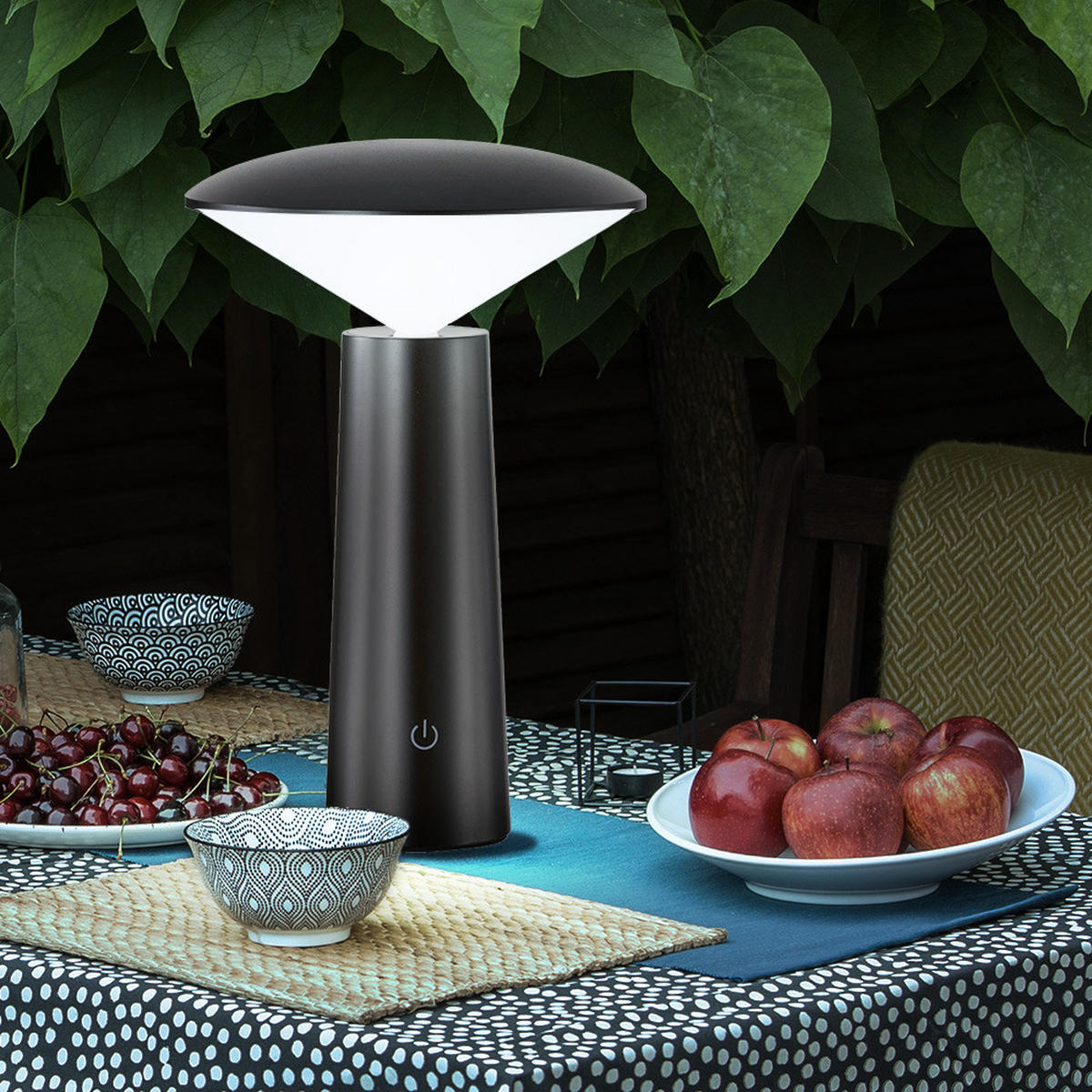 LED AUSSENLEUCHTE Tischleuchte Schwarz - Schwarz, Kunststoff (14/14/21cm)