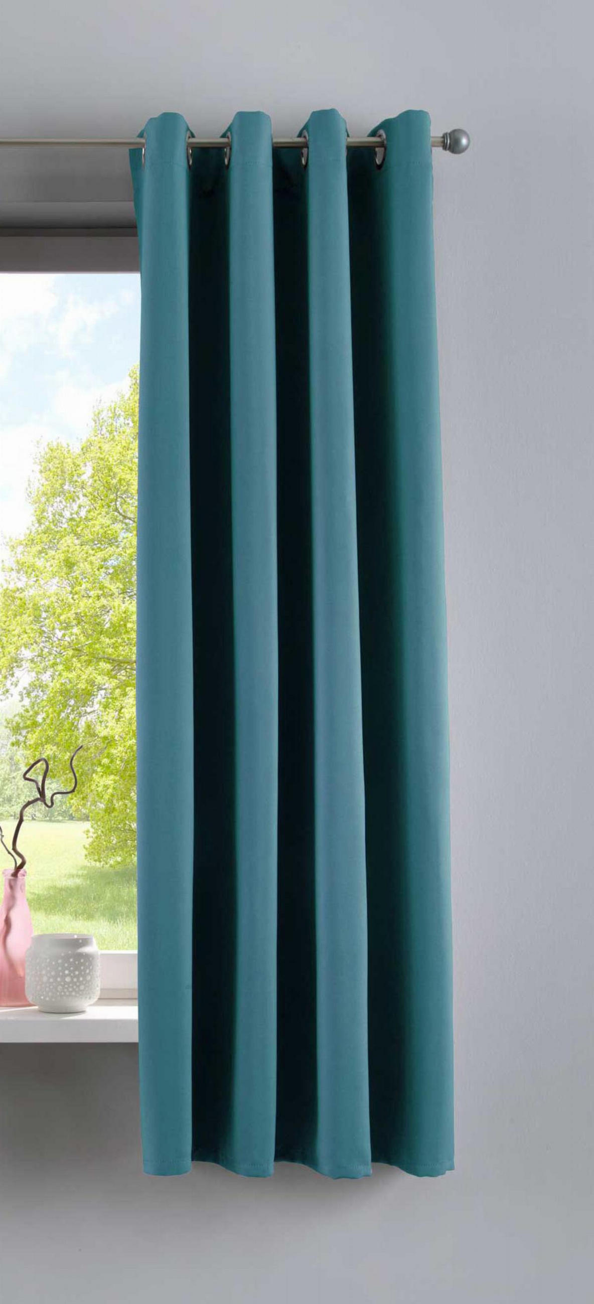VORHANG »NEW YORK« HxB 160x140 cm Petrol - Petrol, Textil (140/160cm) - Gardinenbox