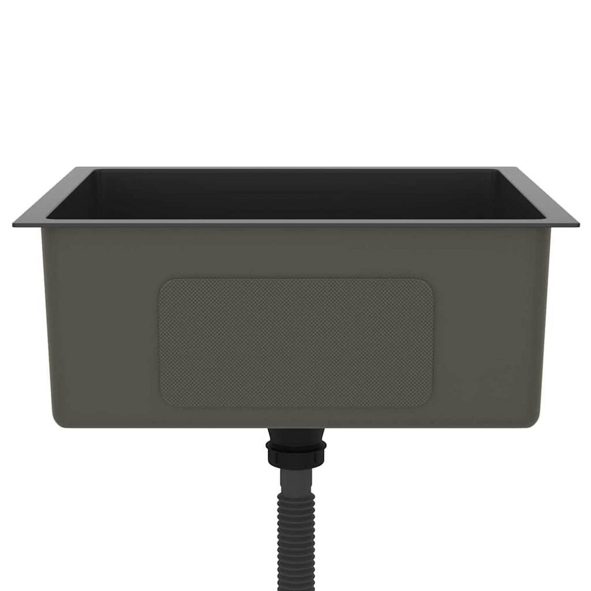 EINBAUSPÜLE Handgemachte Schwarz Edelstahl - Schwarz, Metall (44/20/51cm) - vidaXL