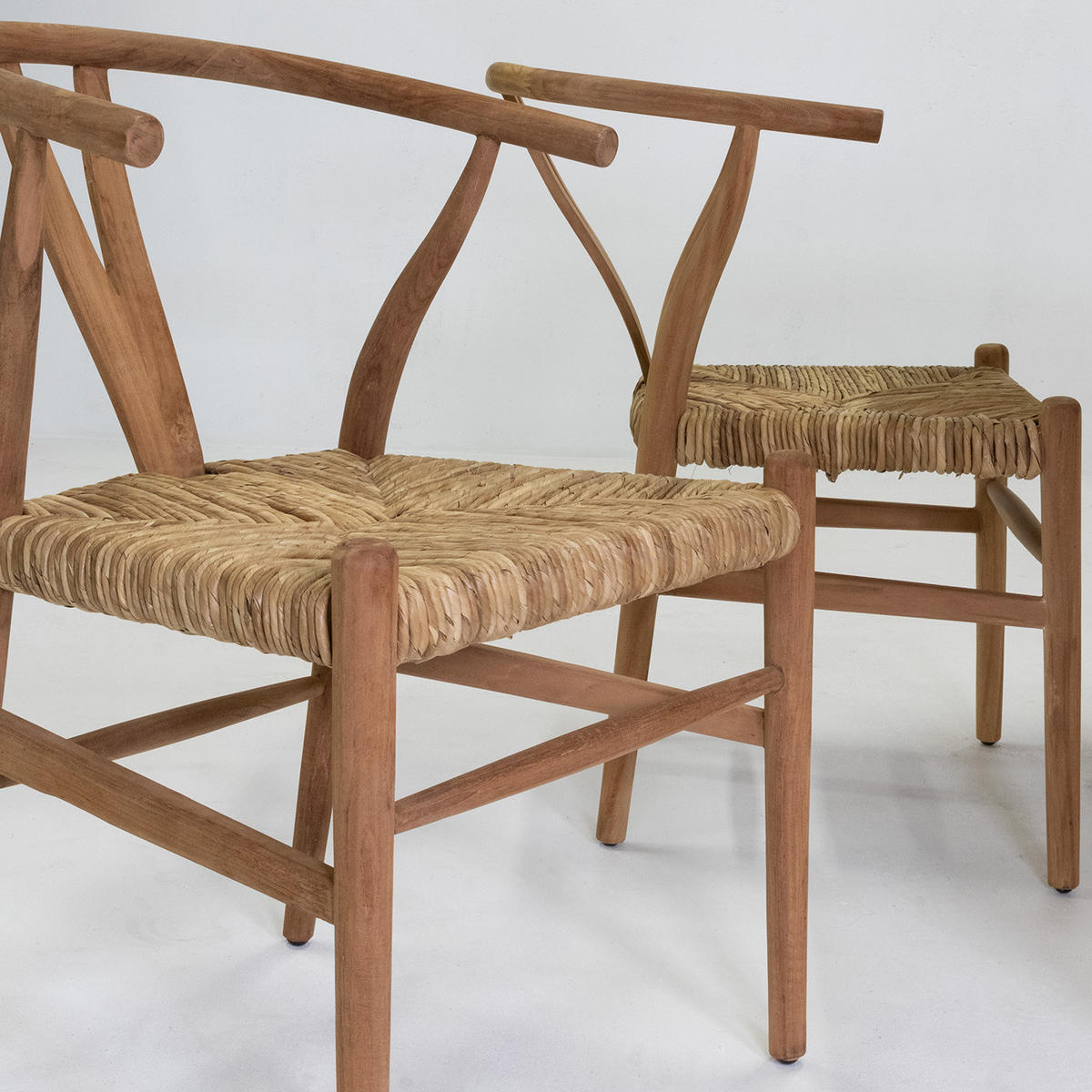 ESSZIMMERSTUHL 2er Set aus Teakholz, natürlich - Braun, Holz (62/82/55cm) - Giga Meubel